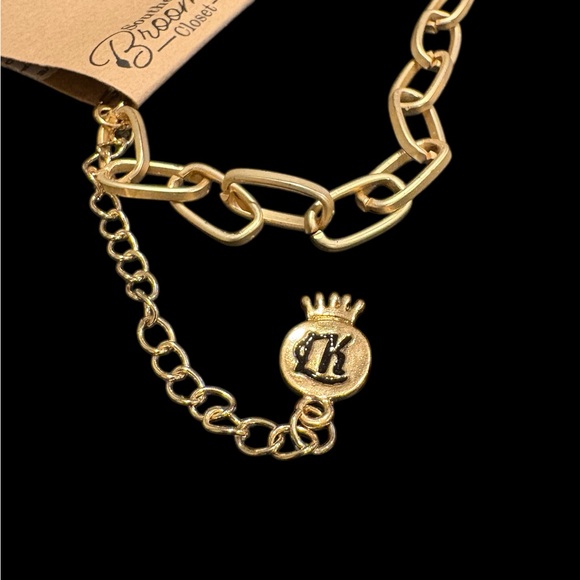 LK Leetal Kalmanson brushed gold long chain with large pearls. JB6 - Picture 4 of 6